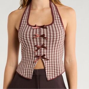 MIA Houndstooth Halter Top